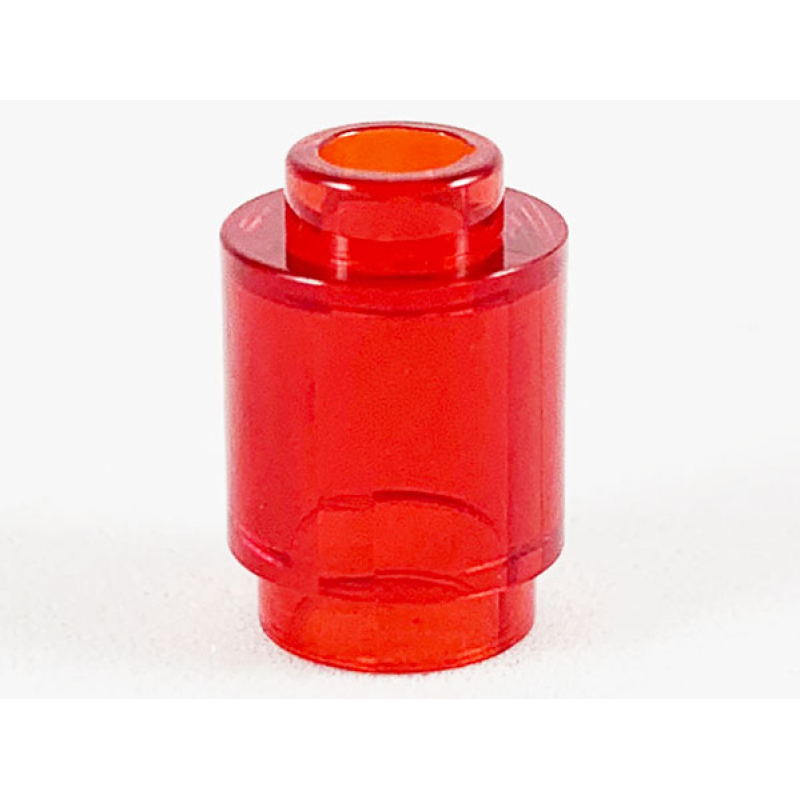 Steen, Rond 1x1 met open nop Trans Red